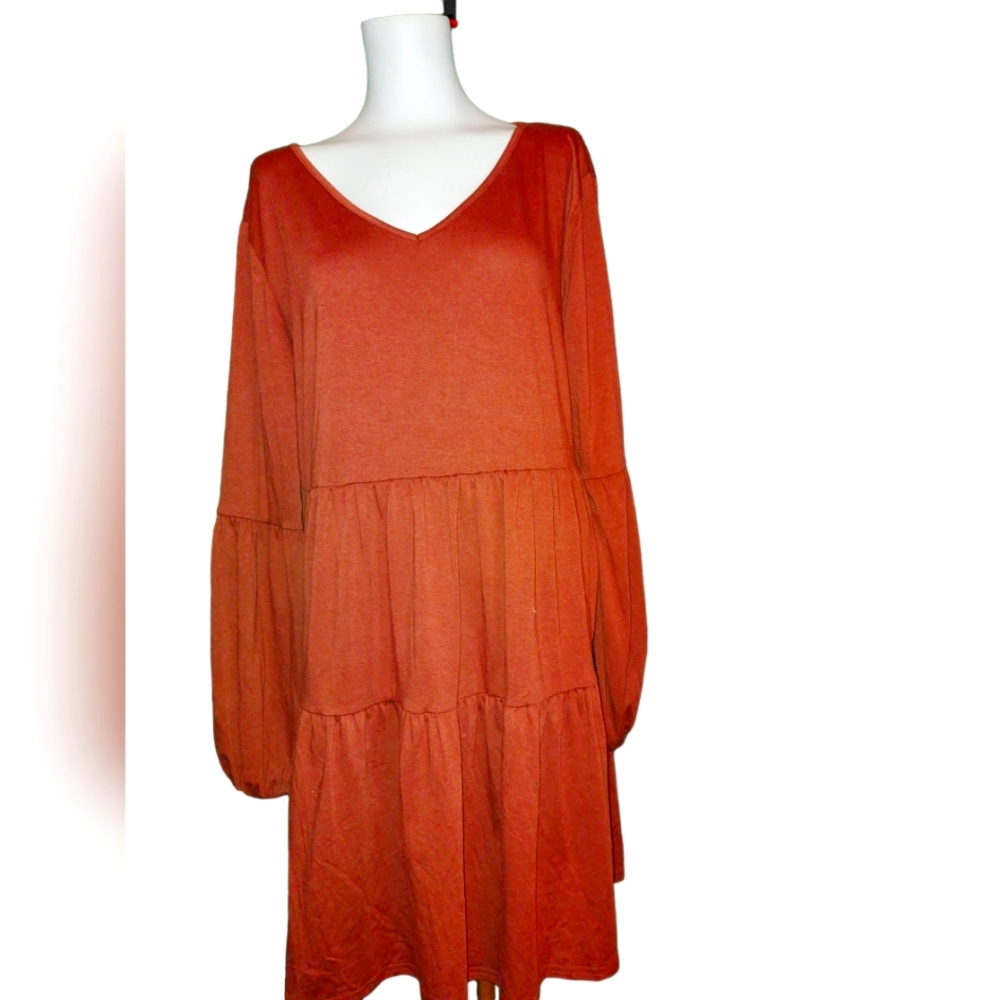 Rust brown colored plus size dress 3x NWT